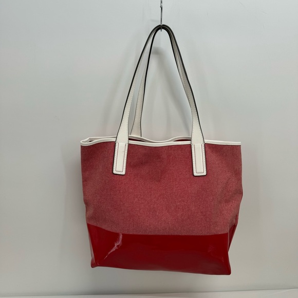 Kate Spade Ash Street Logo Tote Asphalt Red Triple Compartment - Picture 3 of 16